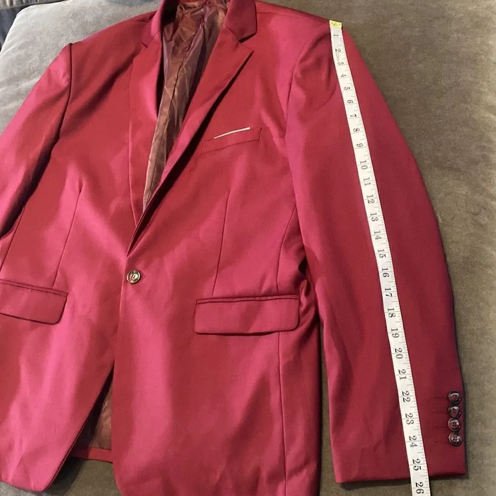 Men’s 2 Piece One Button Single Breasted Suit Size 42 Jacket 38 Pants NWOT